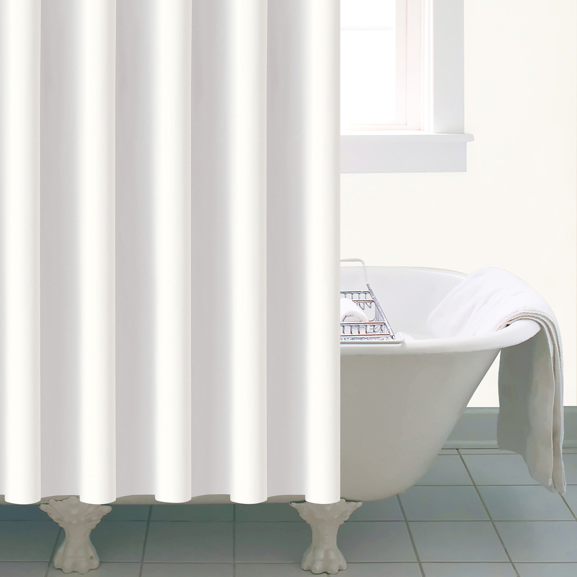 Essentials White Peva Shower Curtain