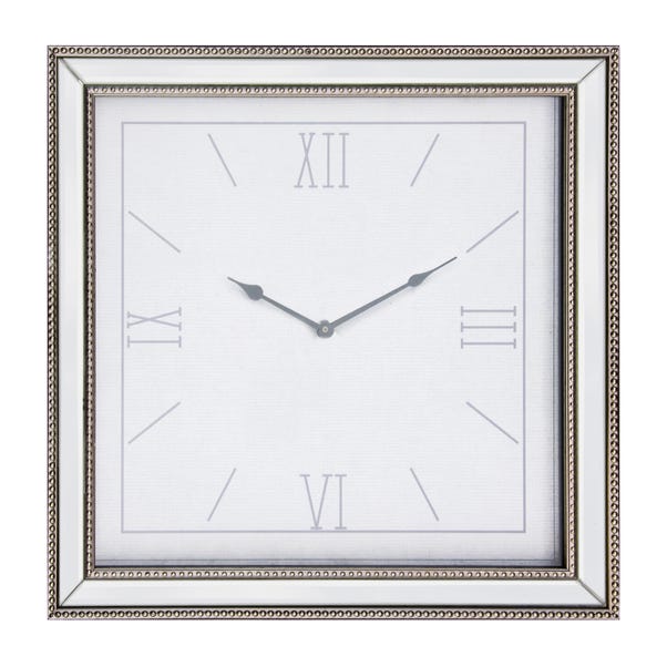 Dorma 44cm Mirrored Wall Clock Silver Dunelm Dorma 44cm Mirrored Wall Clock Silver, Beaded Mirror Wall Clocks
