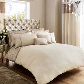 Lucia Embroidered Natural Duvet Cover