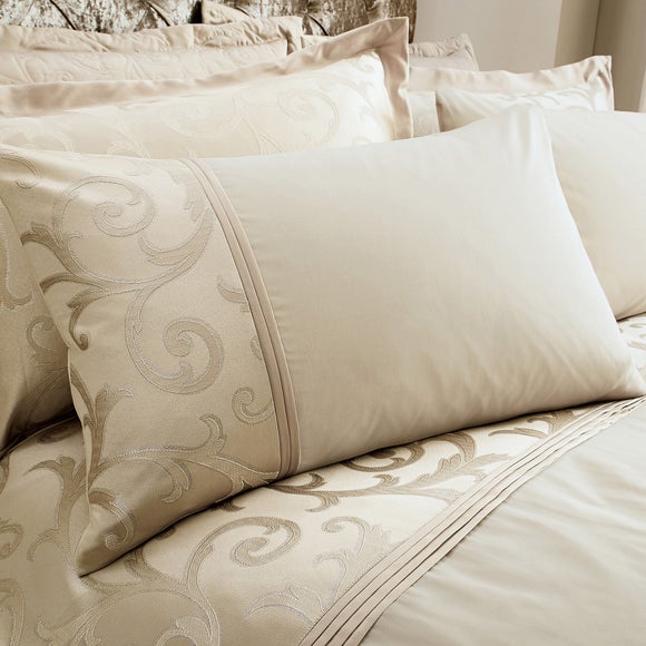 lucia embroidered natural duvet cover