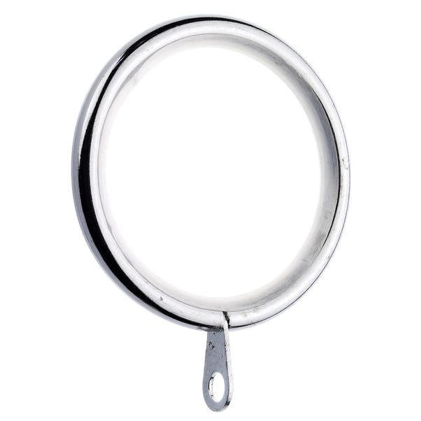 Pack of 6 Lined Metal Curtain Rings Dia. 28mm image 1 of 1