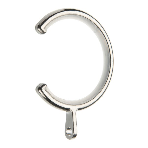Pack Of 6 Bay Pole Lined Rings Dia 28mm Dunelm - How To Fit Dunelm Bay Window Curtain Pole