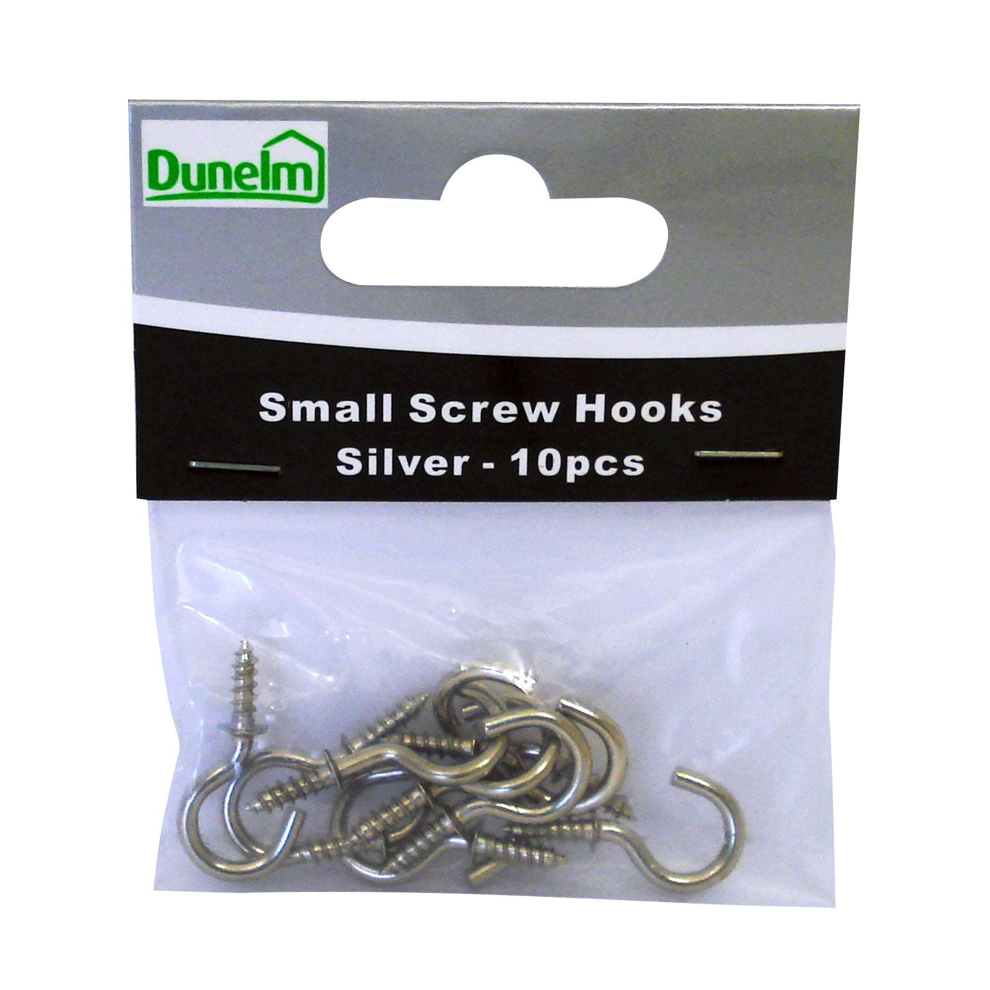 Small Silver Effect Screw Hooks