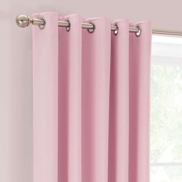Mia Pink Blackout Eyelet Curtains Dunelm, Light Pink Curtains