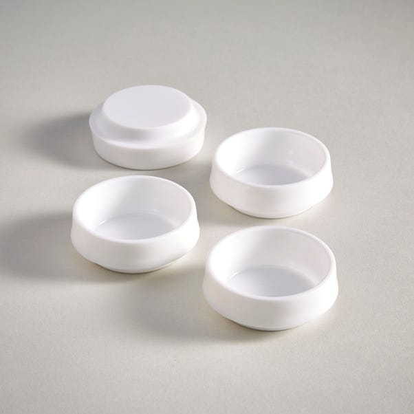 Pack of 4 Small Castor Cups White