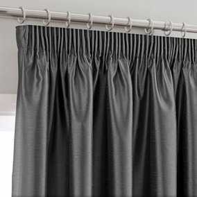 Montana Charcoal Pencil Pleat Curtains
