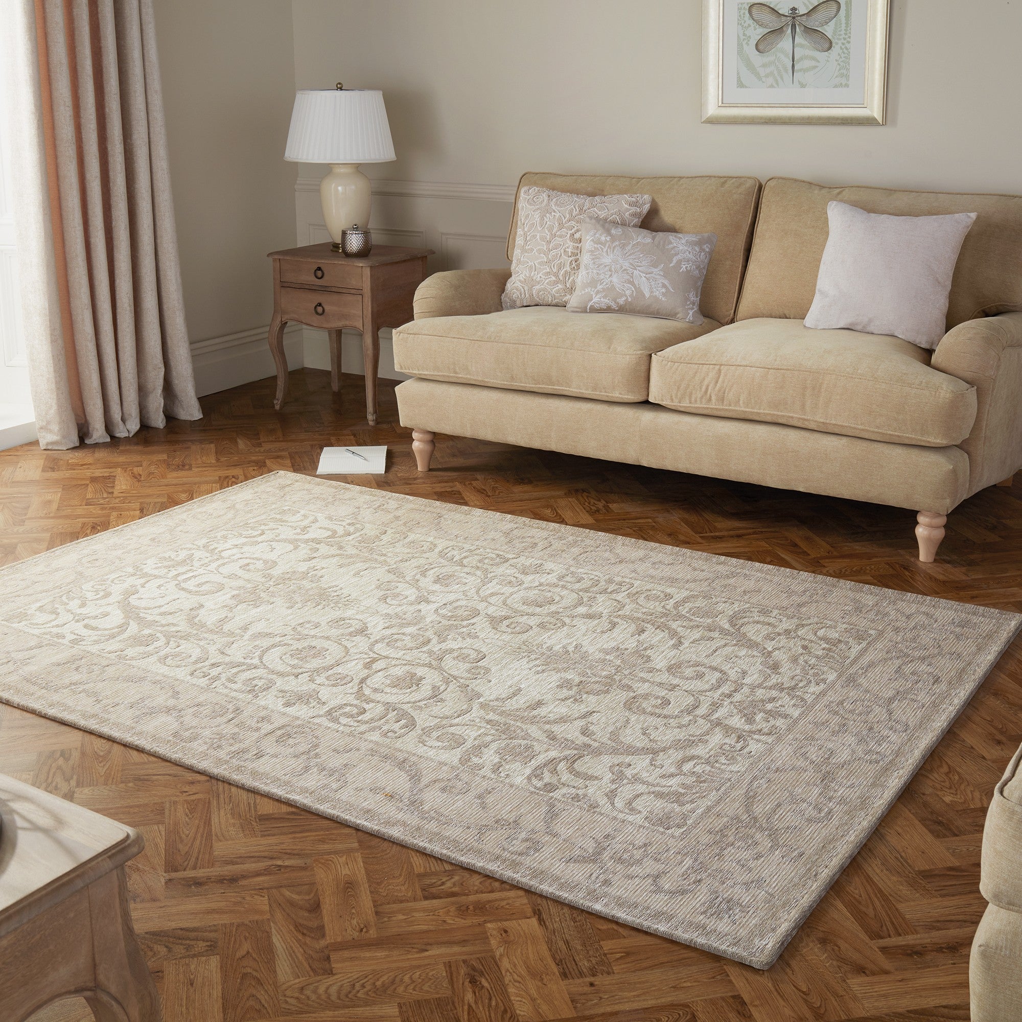 Dorma Regency Ivory Chenille Rug | Dunelm