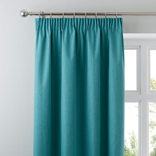 Solar Teal Blackout Pencil Pleat Curtains  undefined
