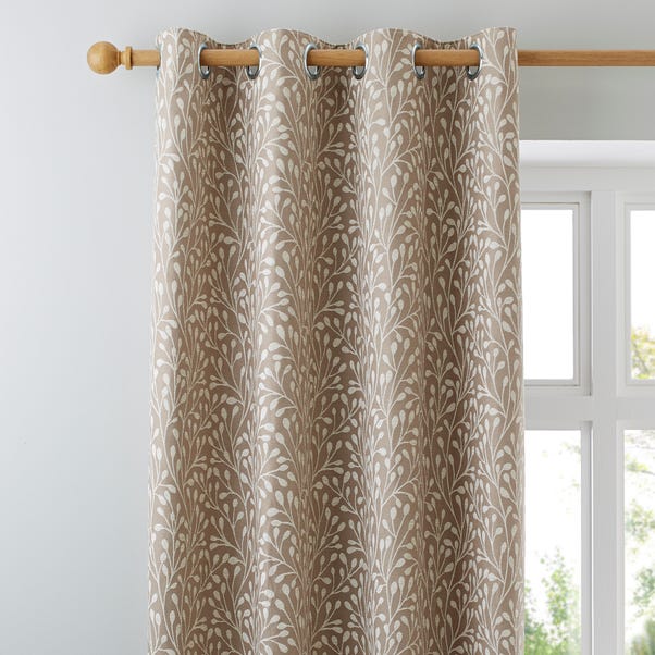 Willow Cream Eyelet Curtains Dunelm, Cream And Brown Curtains