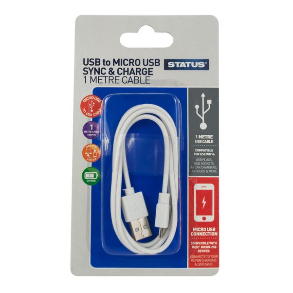 Status USB To Micro USB Cable White