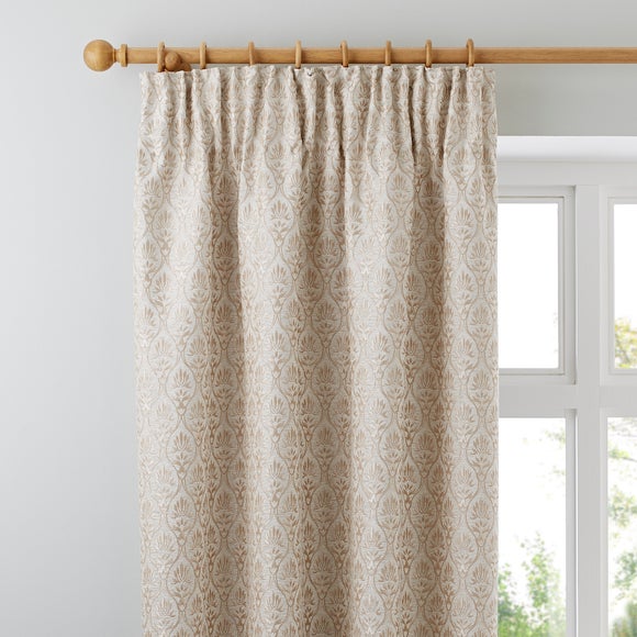 Heritage Mulberry Cream Pencil Pleat Curtains Dunelm   30211910 