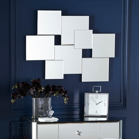 wall of square mirrors