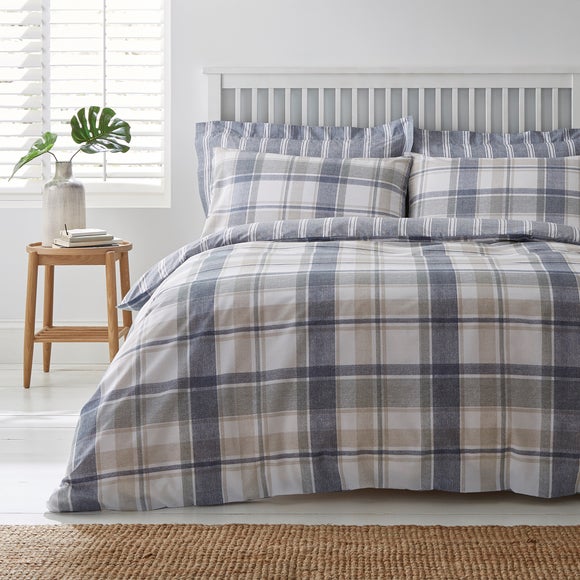 Harrison Blue Reversible Duvet Cover And Pillowcase Set