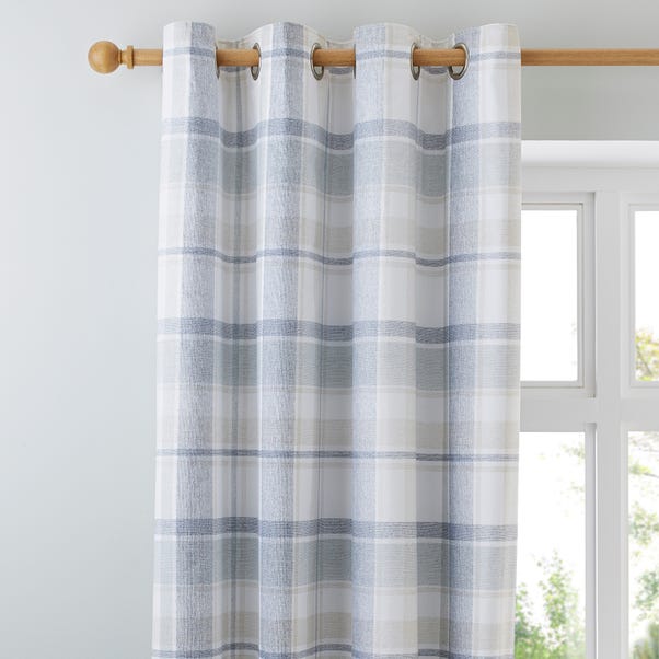 Harrison Blue Thermal Eyelet Curtains image 1 of 4
