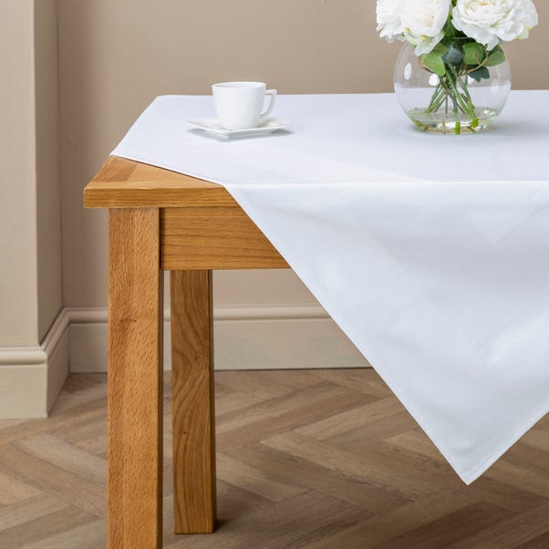 White Jacquard Tablecloth White undefined