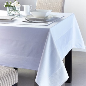 White Jacquard Tablecloth