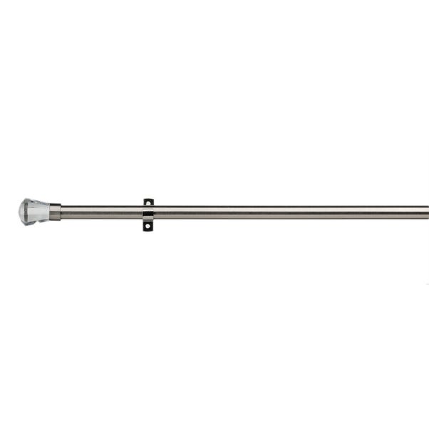 Mayfair Extendable Satin Silver Cafe Curtain Pole Dia. 10/12mm image 1 of 2