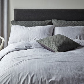 Jasper Woven Grey Duvet Cover and Pillowcase Set
