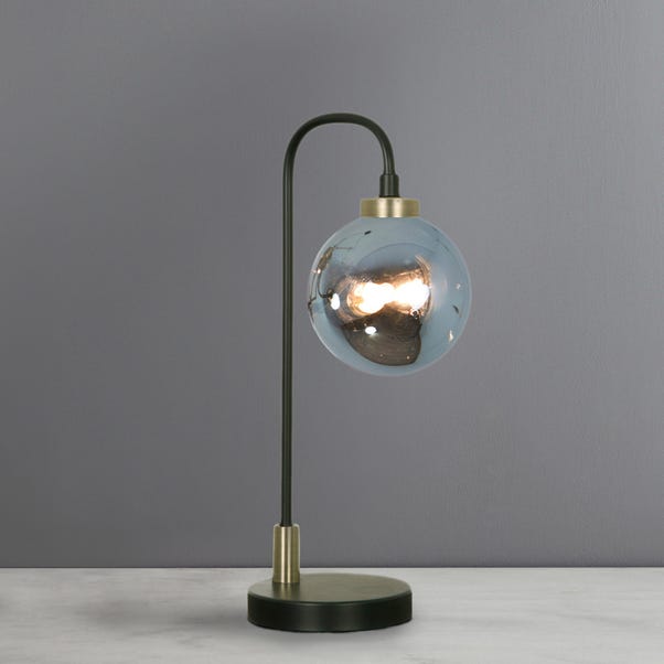 Tanner Black and Smoked Glass Table Lamp Black