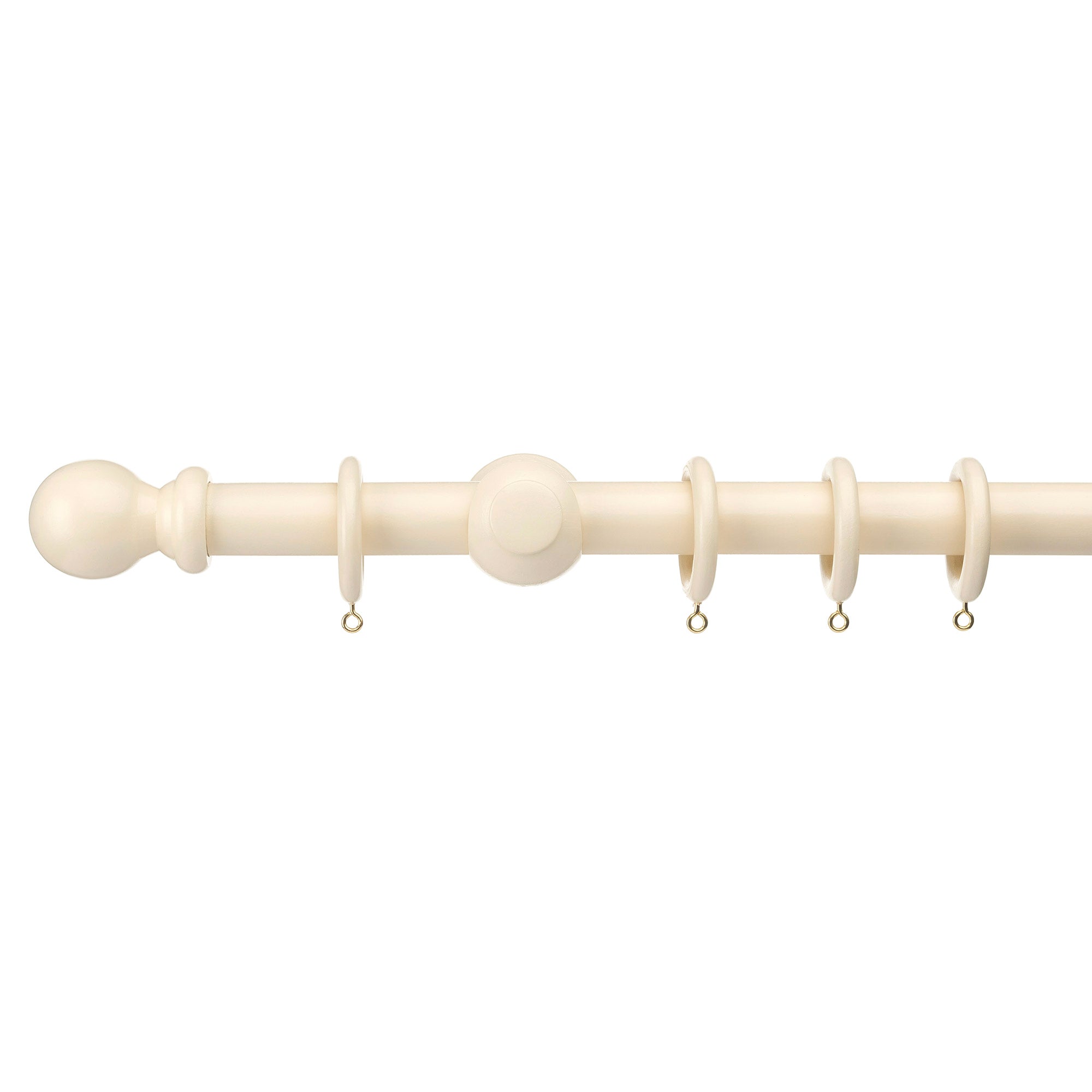 Universal Wooden Curtain Pole Dia 35mm Cream