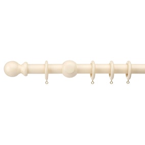 Universal Fixed Wooden Curtain Pole with Rings