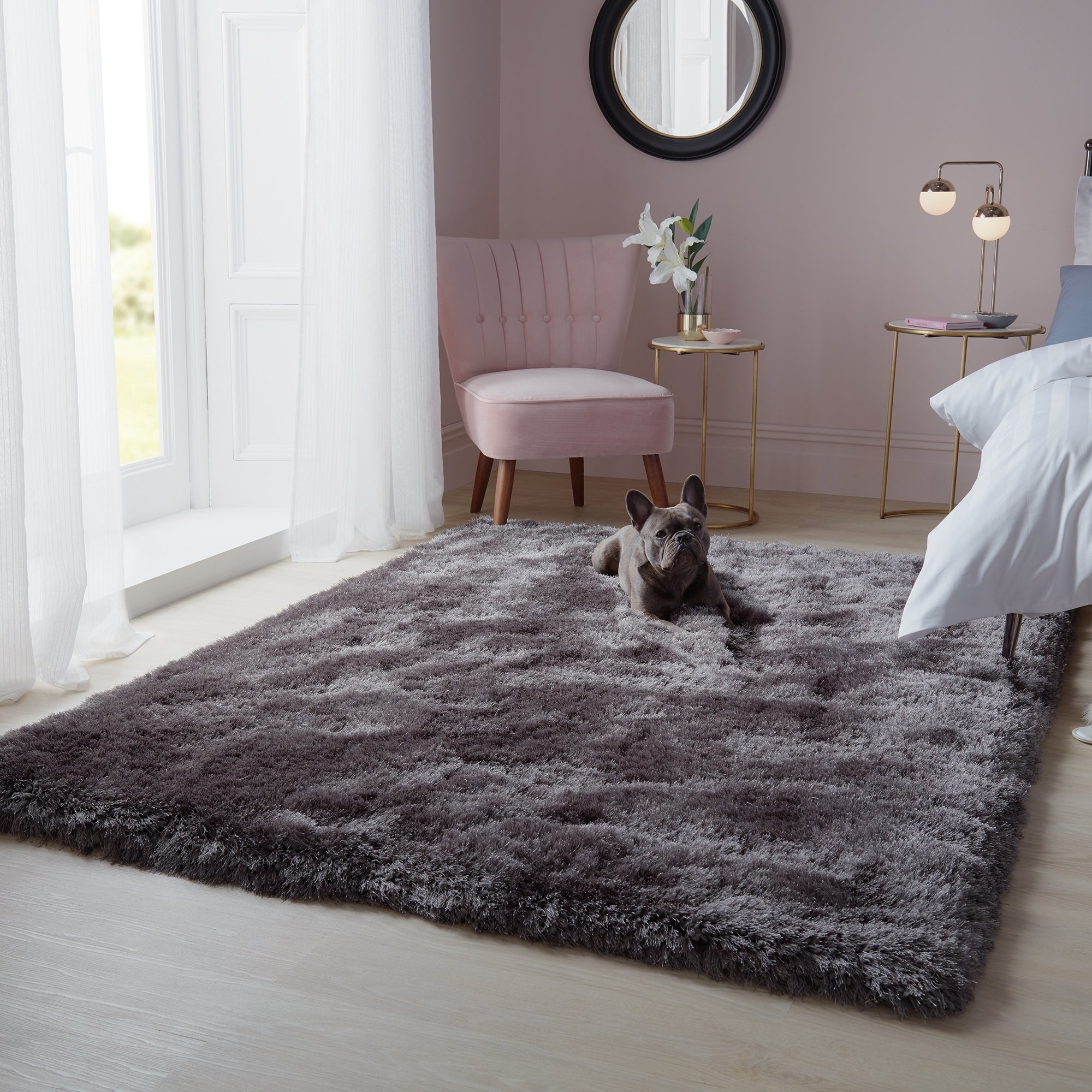 Jewel Shaggy Rug Grey