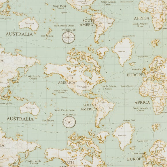 Click to view product details and reviews for By The Metre Maps Blue Pvc.