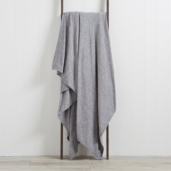 Chenille Grey Throw Dunelm