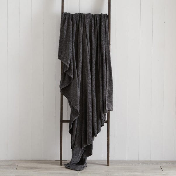 Chenille Charcoal Throw  undefined