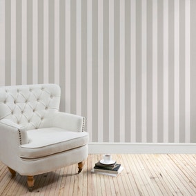 Heritage Grey Stripe Wallpaper