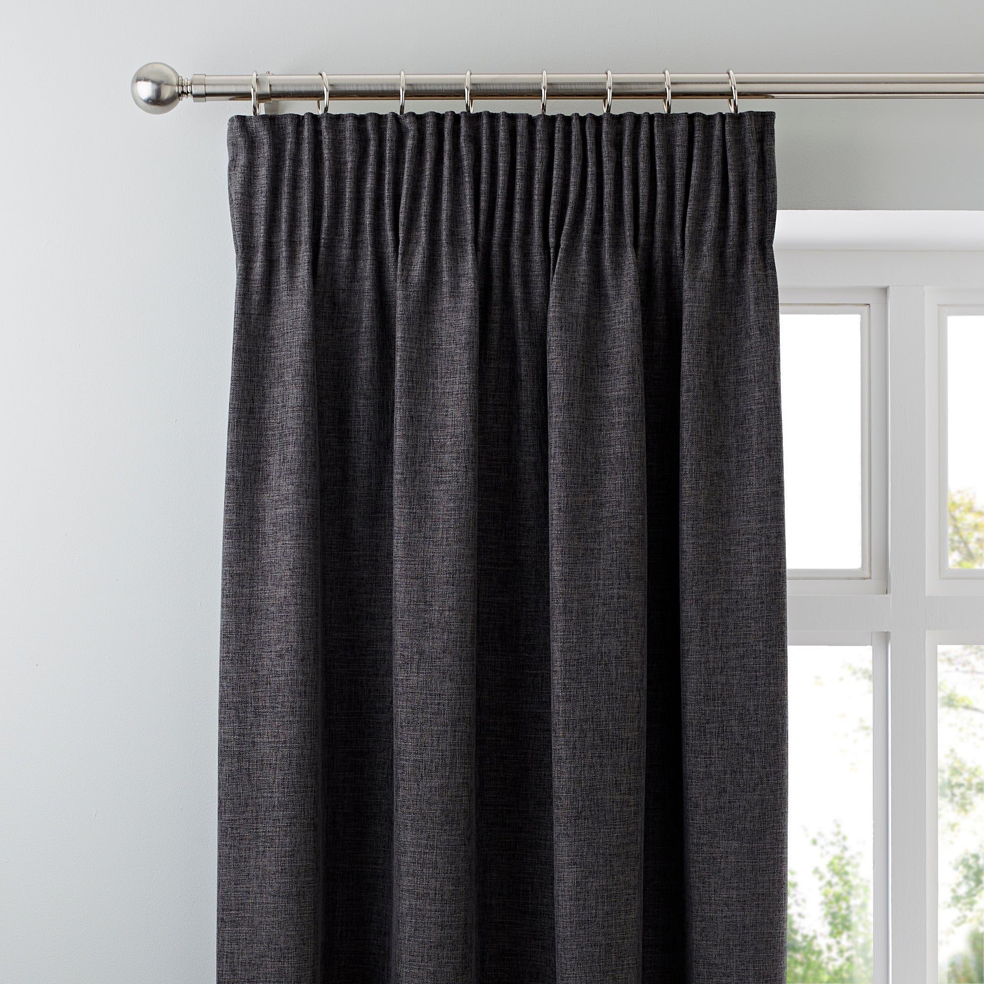 Photo of Vermont charcoal pencil pleat curtains charcoal