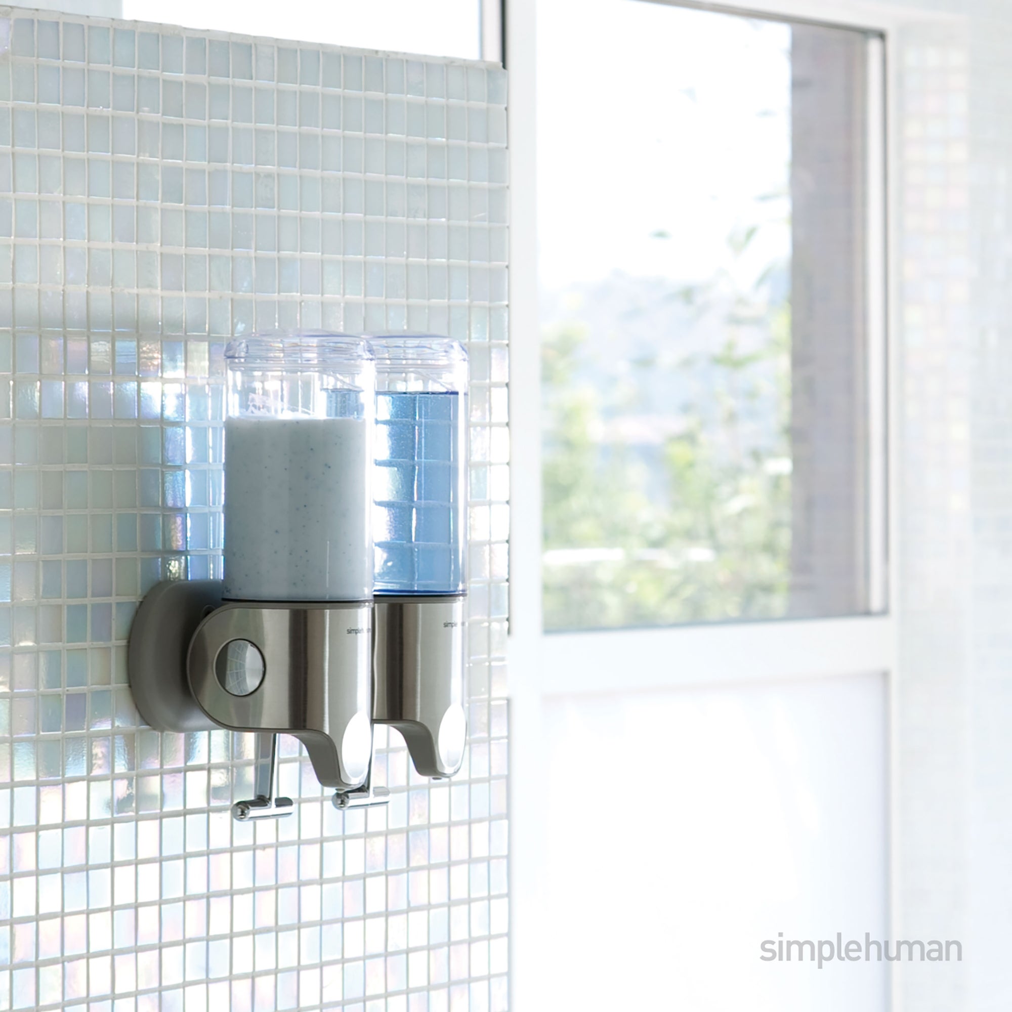 simplehuman Double Shower Soap Pump Steel