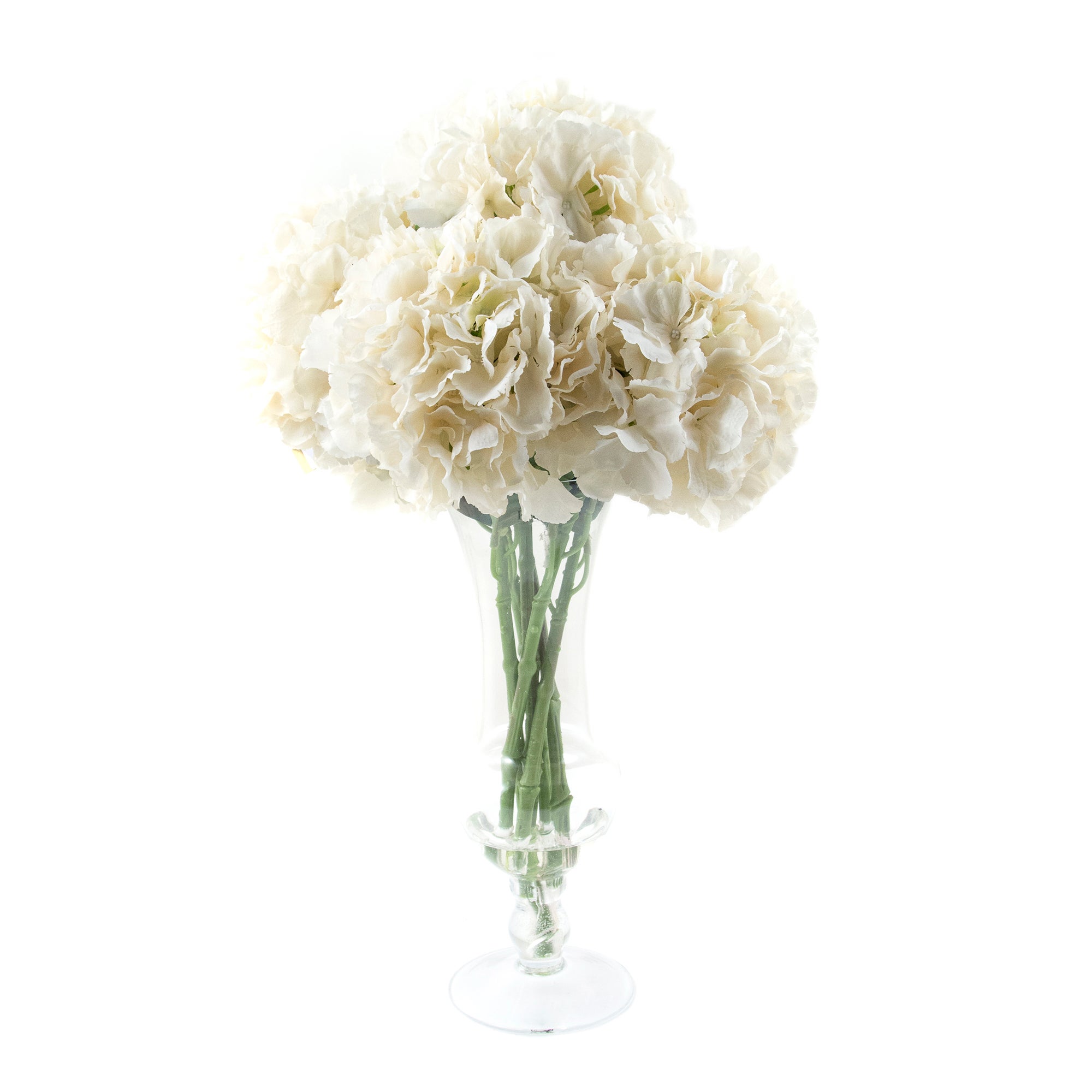 85 00 For Dorma Artificial Hydrangea Arrangement Cream In Glass Vase 63cm Cream Deal Direct Co Uk