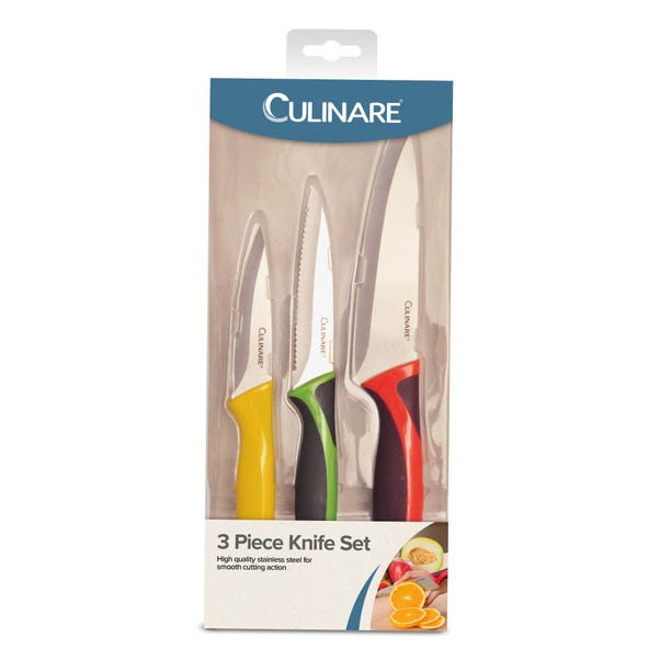 Culinare 3 piece Knife Set MultiColoured