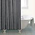 Grey Slub Print Shower Curtain Grey