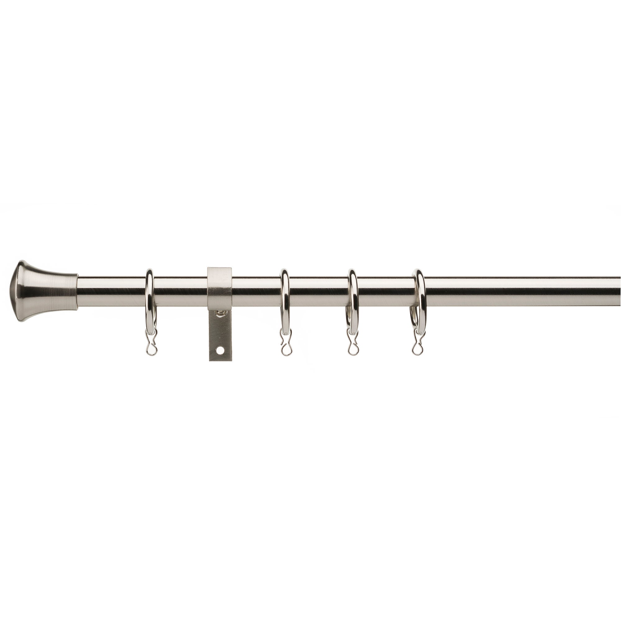 Trumpet Extendable Metal Curtain Pole Dia 1619mm Silver