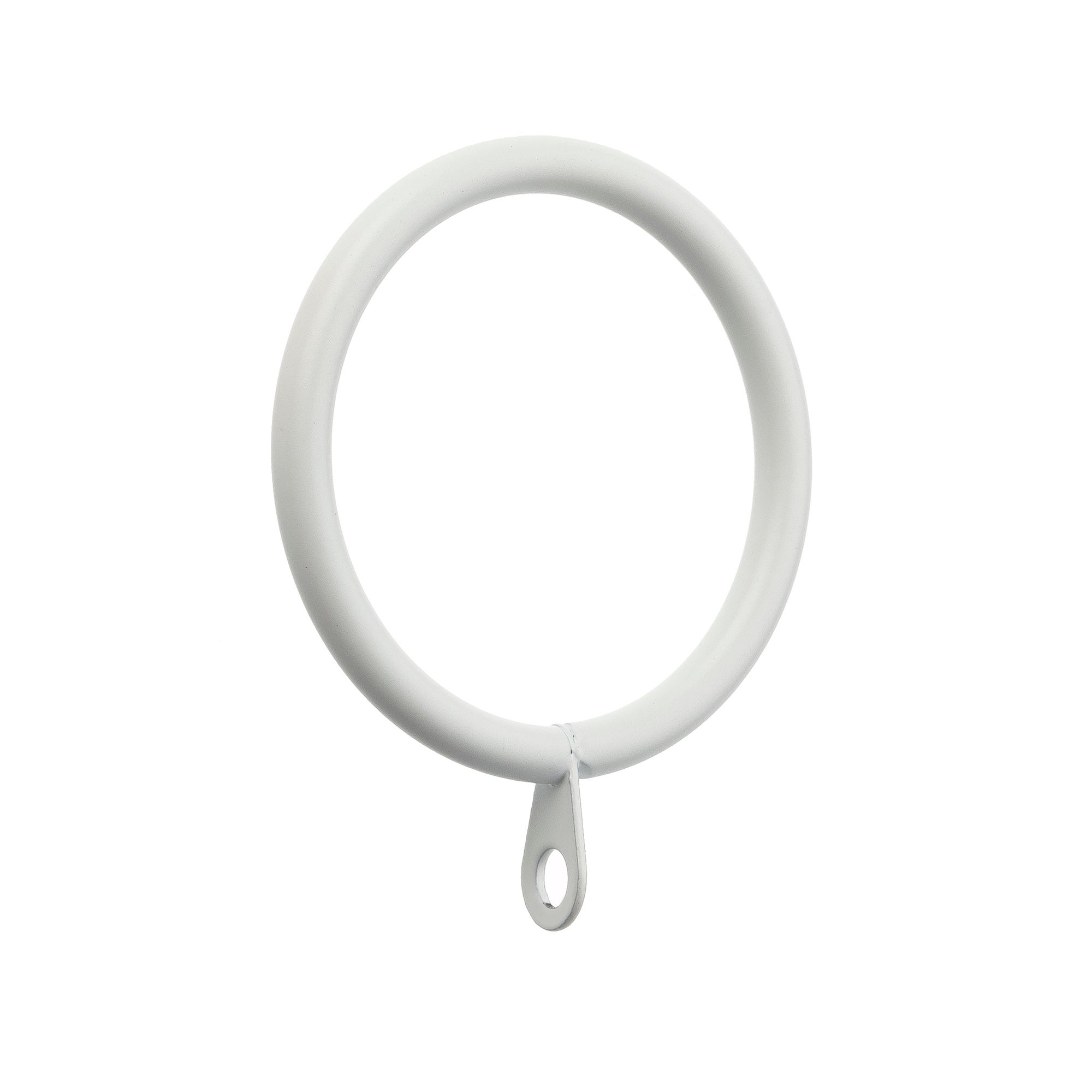 Mix And Match Pack Of 6 Metal Curtain Rings White