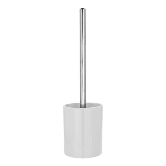 White toilet on sale brush holder