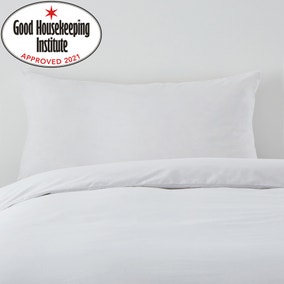 Non Iron Plain Dye White Bolster Pillowcase