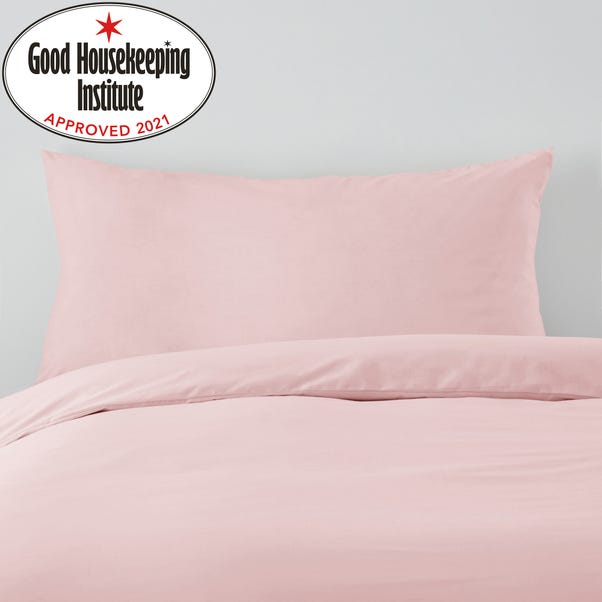 Non Iron Plain Dye Dusky Pink Bolster Pillowcase image 1 of 1