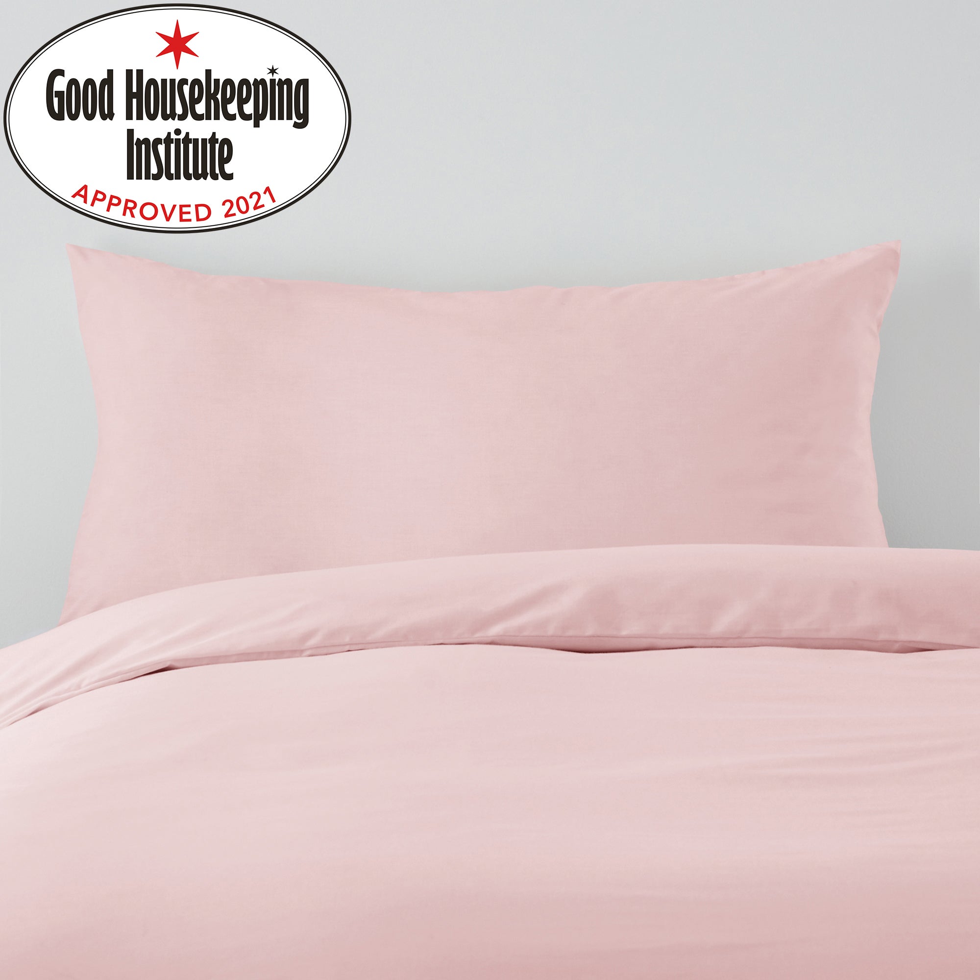 Non Iron Plain Dye Dusky Pink Bolster Pillowcase