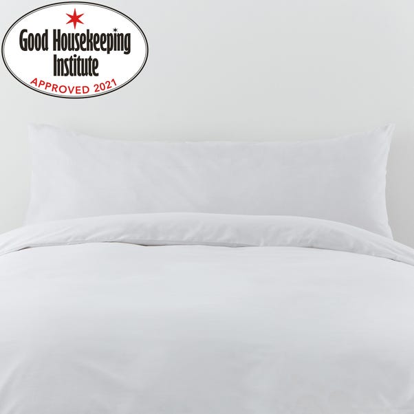 Non Iron Plain Dye White Large Bolster Pillowcase