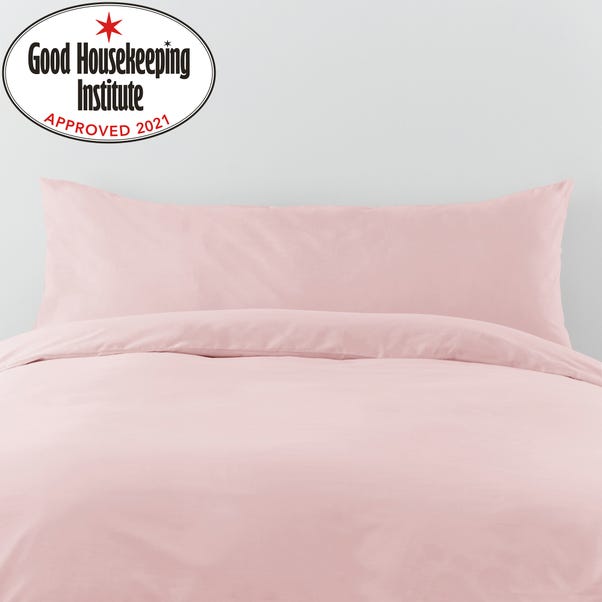 Non Iron Plain Dye Dusky Pink Large Bolster Pillowcase