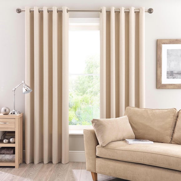 Luna Brushed Blackout Eyelet Curtains | Dunelm