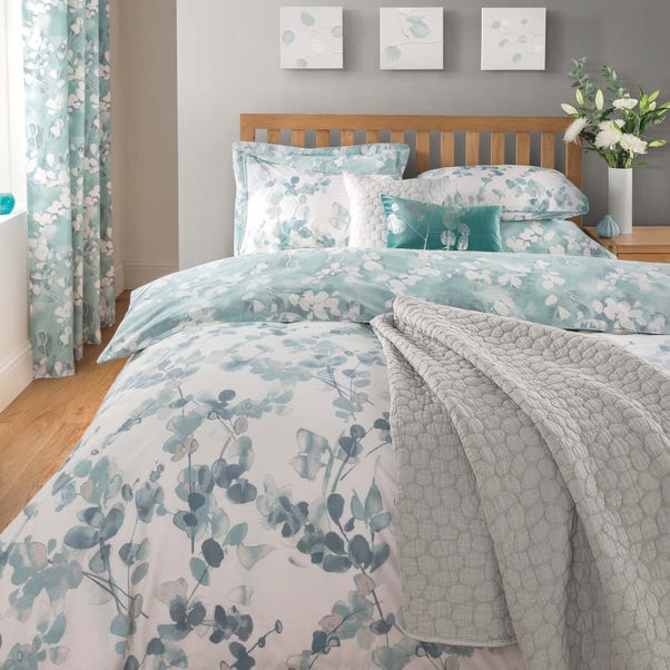 Honesty Teal Reversible Duvet Cover And, Teal And Grey Duvet Cover