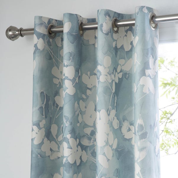 Honesty Teal Thermal Eyelet Curtains Dunelm Honesty Teal Thermal Eyelet Curtains, Grey And Turquoise Curtains