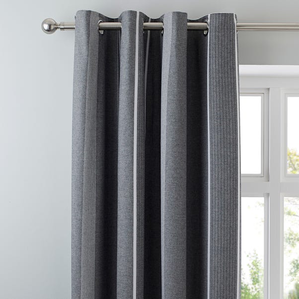 Willington Grey Blackout Eyelet Curtains Dunelm Willington Grey Blackout Eyelet, Grey Striped Curtains