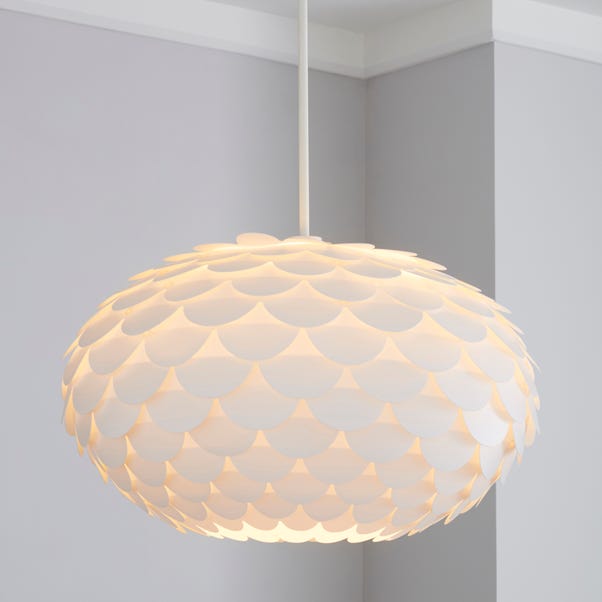Priya White Easy Fit Pendant Dunelm, How To Fit A Lampshade Ceiling Light