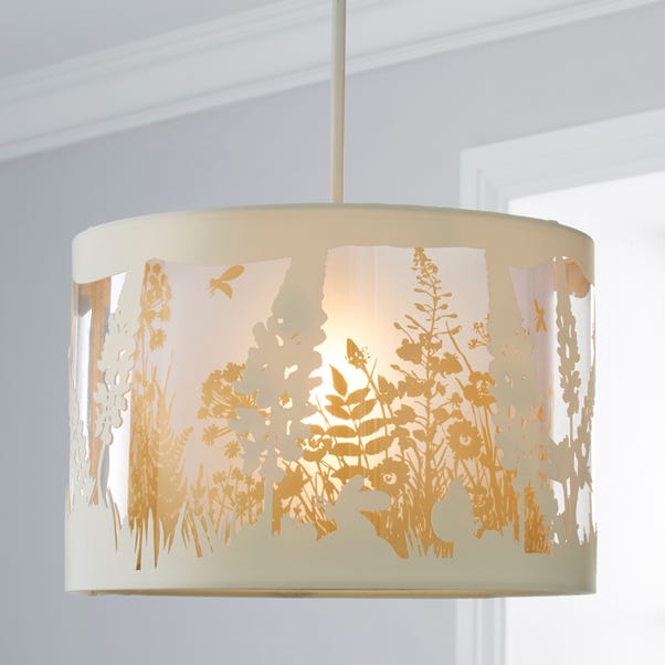 Woodland Layered 30cm Drum Ivory Shade, How To Put Up A Pendant Lamp Shade