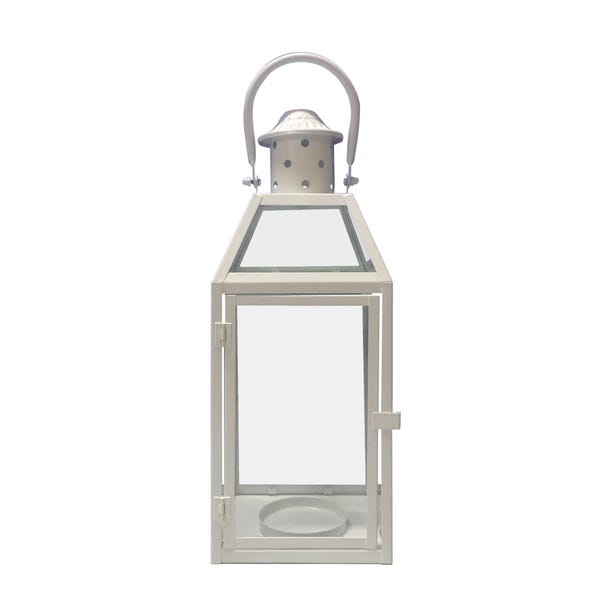 Decorative White Metal Lantern Dunelm